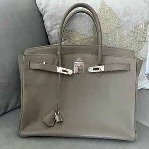 Hermes style Leather Handbag